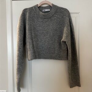 Zara Heather Gray Crew Neck Sweater